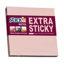 Блок самоклеящийся Stick`n, цвет пастель розовый, 76x76 мм, 90 листов, арт. 21661