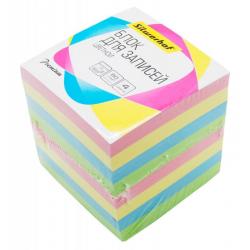 Блок для записей бумажный Silwerhof. Премиум, 4 цвета, 90х90х90 мм, арт. 701028