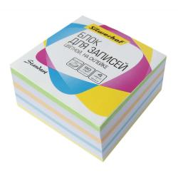 Блок для записей бумажный на склейке Silwerhof. Стандарт, 3 цвета, 90х90х45 мм, арт. 701042