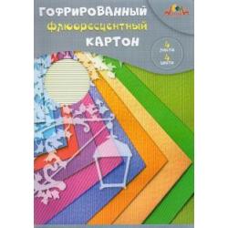 Картон гофрированный цветной, флюоресцентный Фонарь, 4 листа, 4 цвета