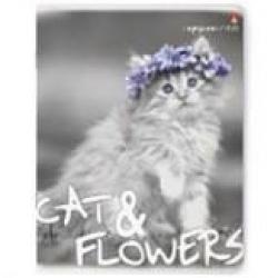 Тетрадь Котята и цветы, 48 листов