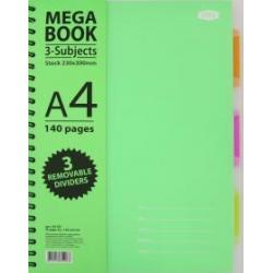 Бизнес-тетрадь Mega book, 140 листов, клетка, А4, зеленая
