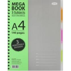 Бизнес-тетрадь Mega book, 140 листов, клетка, А4, серая