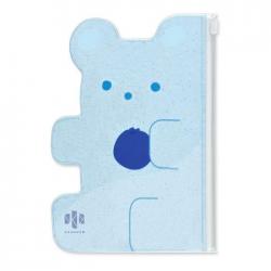 Папка для документов пластиковая Синий мишка, 21x14.5 см