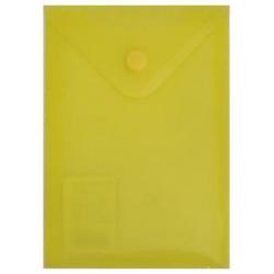 Папка-конверт на кнопке Brauberg, А6, 180 мкм, цвет желтый