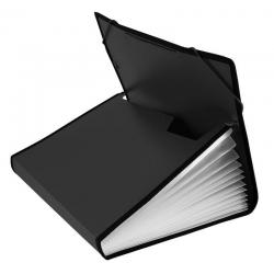 Портфель на резинке с окантовкой Бюрократ, цвет черный, A4, 13 отделений, арт. -BPR13LBLCK