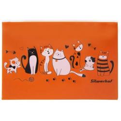 Папка на молнии ZIP. Cats, цвет оранжевый, А4