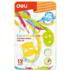 Карандаши цветные Deli Color Emotion, липа, 12 цветов, арт. EC00205