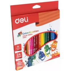 Карандаши цветные Deli Color Emotion, липа, 24 цвета, арт. EC00220
