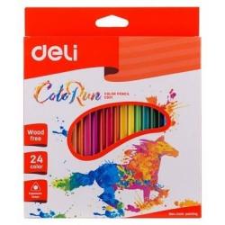 Карандаши цветные Deli, трехгранные, 24 цветов, арт. EC00120