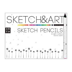 Карандаши цветные Sketch & art, утолщенные, грифель 4 мм, 24 цвета