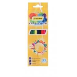Карандаши цветные Солнечная коллекция, шестигранные, 18 цветов