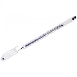 Ручка гелевая, черная, 0,5 мм, с колпачком