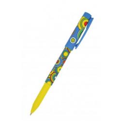 Ручка шариковая FreshWrite. Crazy. Круги белые, 0,7 мм, синяя