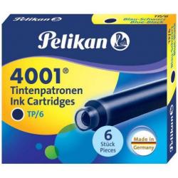 Картридж Pelikan INK 4001 TP/6 (301184) Blue-Black, чернила для ручек перьевых, 6 штук