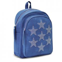 Рюкзак Синий с заклепками звездами, 35x26x16 см