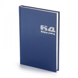 Бухгалтерская книга учета, А4, 64 листа, клетка, цвет обложки синий