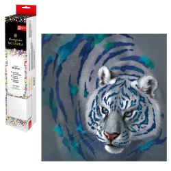 Алмазная мозаика Снежный тигр, 30x30 см