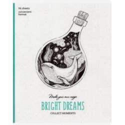 Тетрадь Bright dreams, А5, 96 листов, клетка, в ассортименте (Т96кМЛВЛ_36414)