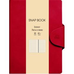 Блокнот Snap book, красный, 80 листов, линия, А6+