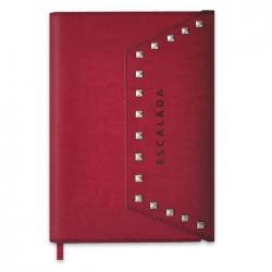 Ежедневник-органайзер недатированный Сариф бордовый, серебристые клепки, А5+, 96 листов