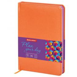 Ежедневник недатированный Rainbow, А6, 136 листов, цвет обложки оранжевый
