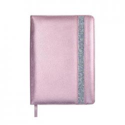 Ежедневник полудатированный, A5, 192 листа, искусственная кожа Наппа, цвет розовый
