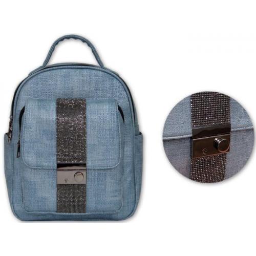 Рюкзак, серо-голубой, 35x26x12 см