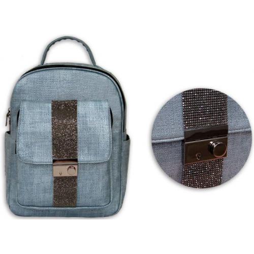 Рюкзак, серо-голубой, 29x24x10 см