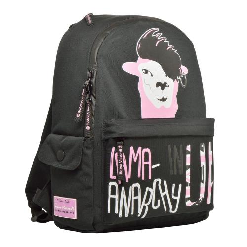 Рюкзак молодежный Модная лама, цвет черный