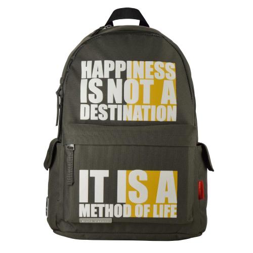 Рюкзак молодежный Счастье-стиль жизни, цвет темно-серый