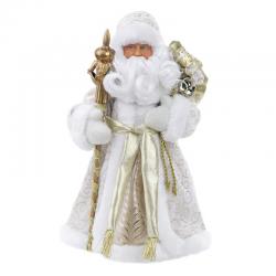 Декоративная кукла Дед Мороз в золотом костюме, 30 см
