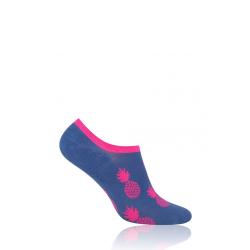 Носки женские короткие, цвет синий, розовый, размер 39-42