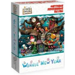Пазл деревянный фигурный Winnie New Year, 77 деталей