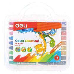 Масляная пастель Deli Color Emotion, шестигранные, 18 цветов, арт. EC20114
