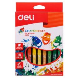 Мелки масляной пастели Deli Color Emotion, 18 цветов, арт. EC20110