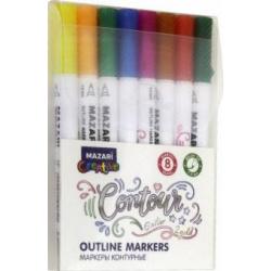 Набор маркеров-красок 8 цветов CONTOUR с контуром (M-6082-8)