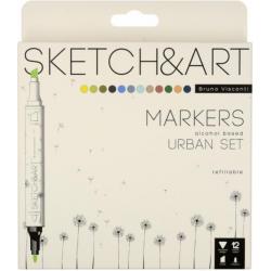 Набор скетч маркеров Sketch&Art. Архитектура, двусторонние, 12 цветов