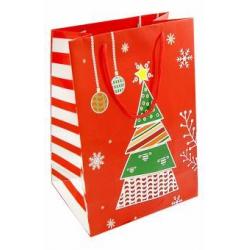 Пакет бумажный подарочный Красный с елкой (А4) (УП4-0014)