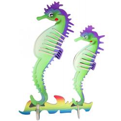 Сборная деревянная модель Морские коньки (цветные)
