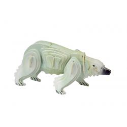 Сборная деревянная модель Белый медведь, цветная