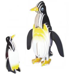 Сборная деревянная модель Пингвин, цветная