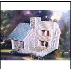 Сборная деревянная модель Дом с трубой