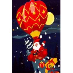 Раскраска по номерам Зимний волшебник на воздушном шаре