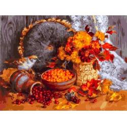 Живопись на холсте Осенние ягоды, 30x40 см