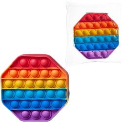 Бесконечные радужные шарики-пупырки Pop-it в форме восьмиугольника