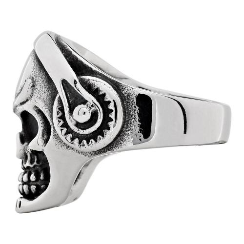 Кольцо Zippo, серебристое, в форме черепа, нержавеющая сталь, диаметр 20,4 мм