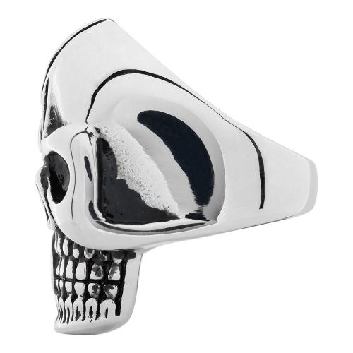 Кольцо Zippo, серебристое, в форме черепа, нержавеющая сталь, диаметр 21 мм