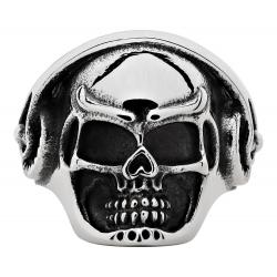 Кольцо Zippo, серебристое, в форме черепа, нержавеющая сталь, диаметр 22,3 мм