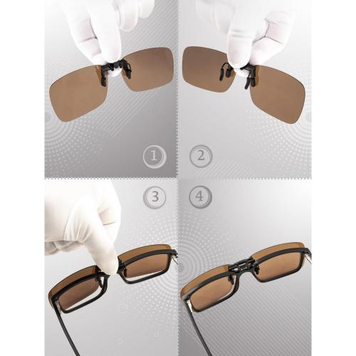 Насадка на очки с поляризацией и защитой от ультрафиолетовых лучей Grand Voyage 01 С3, коричневые линзы